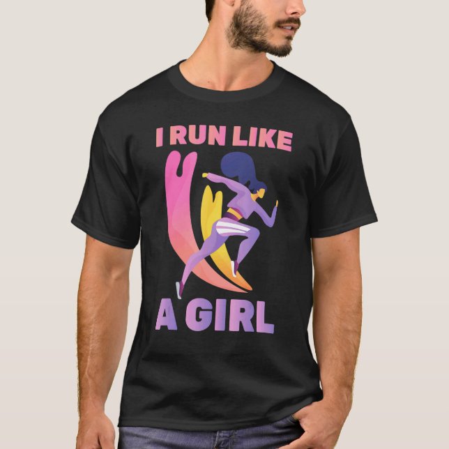 T-shirt Courir - Une Fille Aime Courir - Marathon - Jogger (Devant)