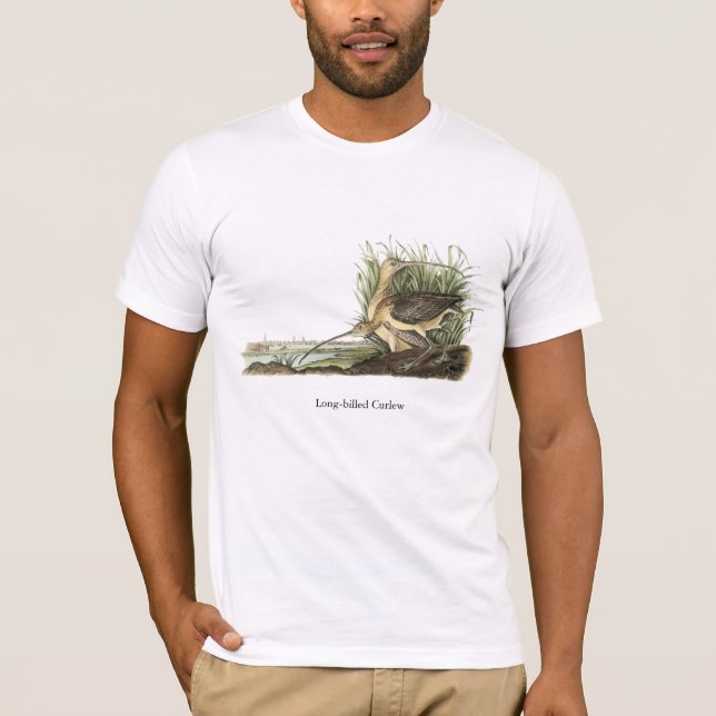 T-shirt courlis cendré Long-affiché, John Audubon (Devant)