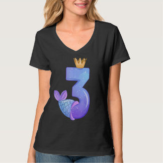 T-shirt Couronne 3e anniversaire Reine Sirène 3 ans magie