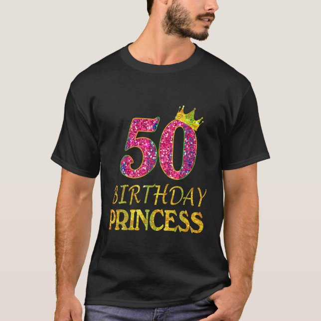 T-shirt Couronne 50e anniversaire Princesse Chemise fille  (Devant)