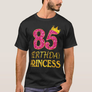 T-shirt Couronne 85e anniversaire Princesse Fille 85 ans