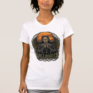 T-shirt Couronne d'ailes de nonne démon de Halloween Lune