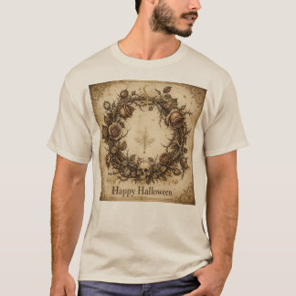 T-shirt Couronne de crâne de rose gothique