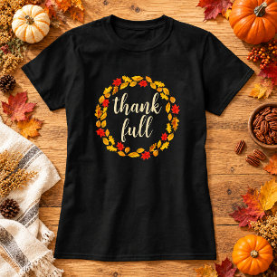 T-shirt Couronne de feuilles d'automne pleine de gratitude