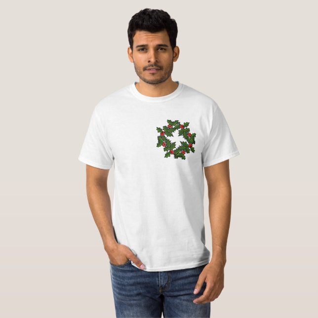T-Shirt - couronne de Feuilles et de baies saints (Devant entier)