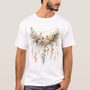 T-shirt Couronne de fleurs créative Style Artwork