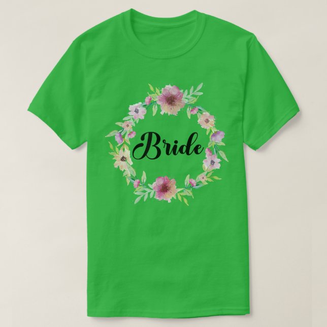 T-shirt Couronne de fleurs de l'équipe de la mariée pour l (Design devant)