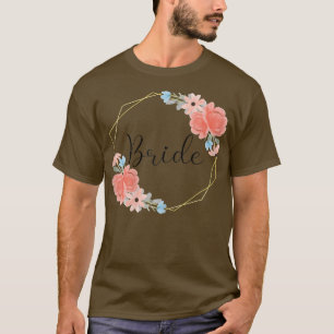 T-shirt Couronne de fleurs de nuit de mariée de femmes ros