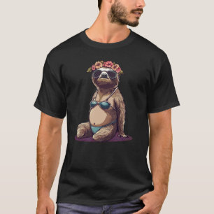 T-shirt Couronne de fleurs drôle et paresseux en costume d