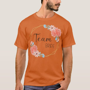 T-shirt Couronne de fleurs rose pour l'équipe de la mariée