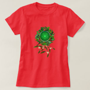 T-shirt Couronne de houx avec pentacle et gui