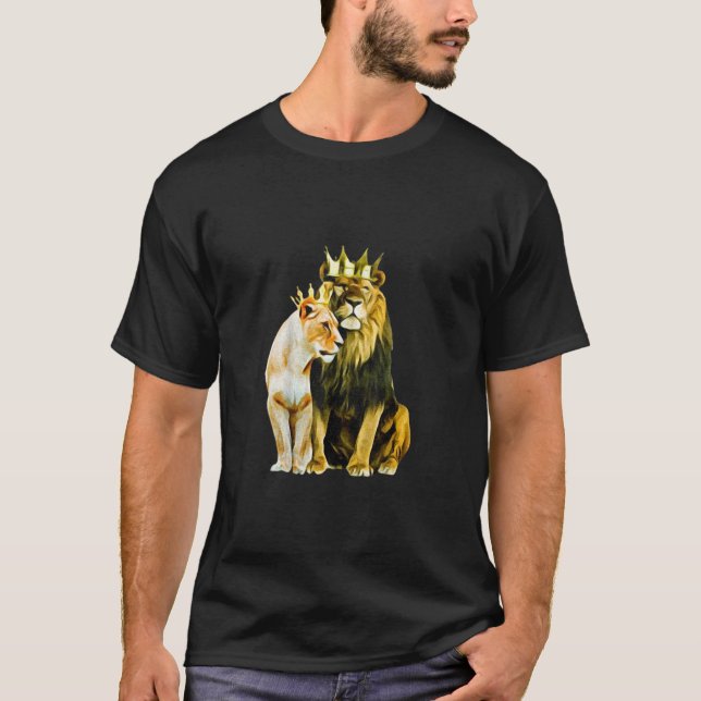 T-shirt Couronne de la reine Lion du roi TShirt83 (Devant)