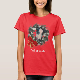 T-shirt Couronne de lévrier de Noël personnalisée