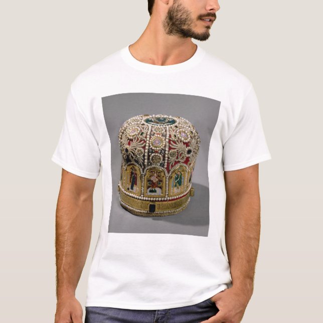 T-shirt Couronne de mitre réglée avec des perles et de (Devant)