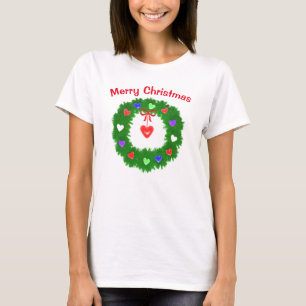 T-shirt Couronne de Noël de coeurs