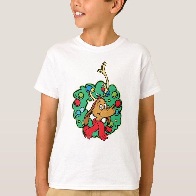 T-shirt Couronne de Noël de Grinch | Max (Devant)