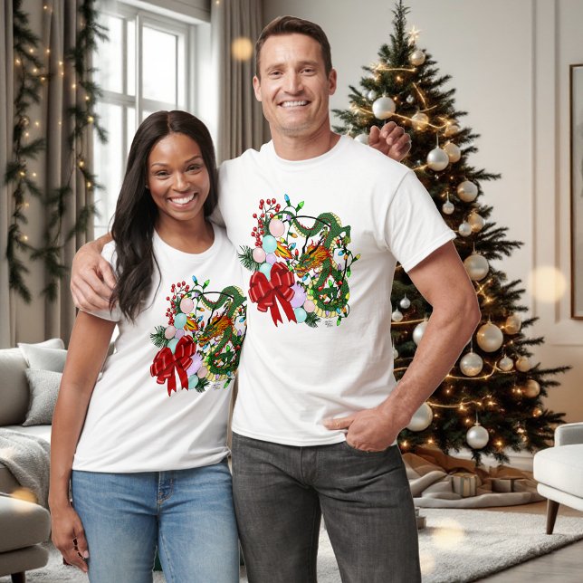 T-shirt Couronne de Noël du dragon chinois (Créateur téléchargé)
