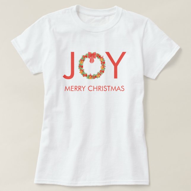 T-shirt Couronne de Noël Joyeux Noël (Design devant)