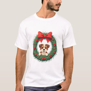 T-shirt Couronne de Noël nez de chien mignon Noël maman ch