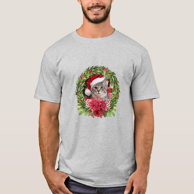 T-shirt Couronne de Noël Tabby (Devant)