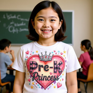 T-shirt Couronne de princesse maternelle adorable cœur