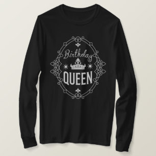 T-shirt Couronne de Reine d'Anniversaire Typographie Vinta
