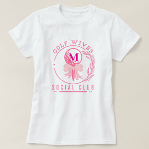 T-shirt Couronne de ruban rose monogramme Club social des 