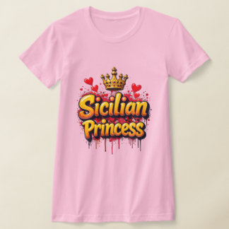 T-shirt couronne de style graffiti de princesse sicilienne
