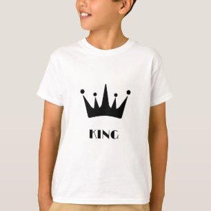 T-shirt Couronne de texte personnalisé KING couleur noire