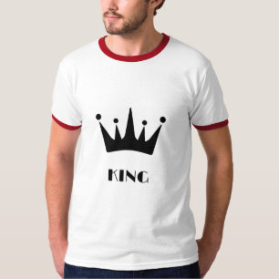 T-shirt Couronne de texte personnalisé KING de couleur noi