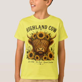 T-shirt Couronne de tournesol de vache des Highlands Inspi