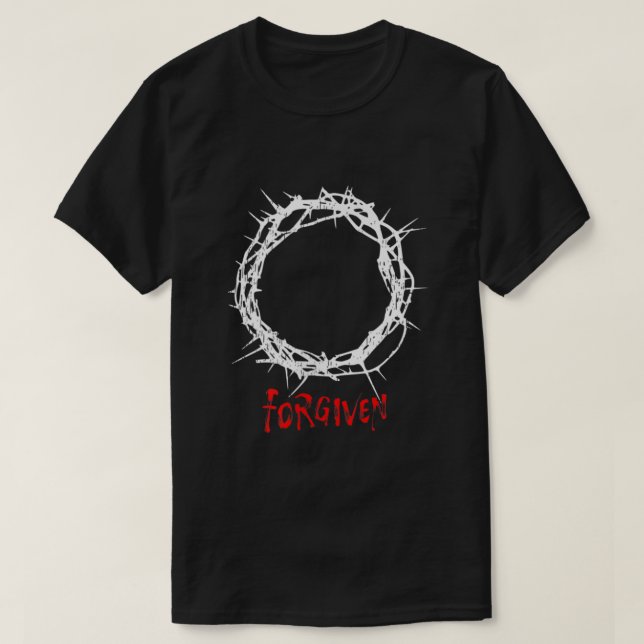 T-shirt Couronne d'épines pardonnée Jésus (Design devant)