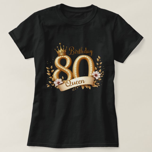 T-shirt Couronne d'or 80e anniversaire Queen Don (Design devant)