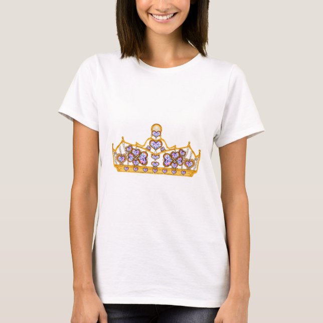 T-shirt couronne d'or diamants du coeur (Devant)