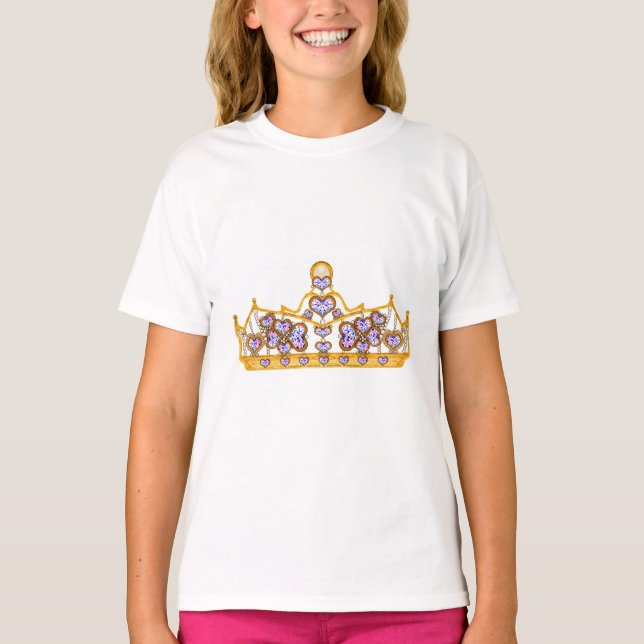 T-shirt couronne d'or diamants du coeur (Devant)