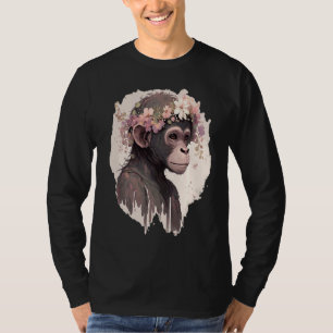 T-shirt Couronne florale artistique de fleur de singe à l'