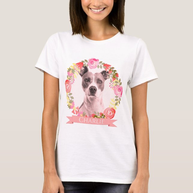 T-shirt Couronne florale commémorative personnalisée photo (Devant)