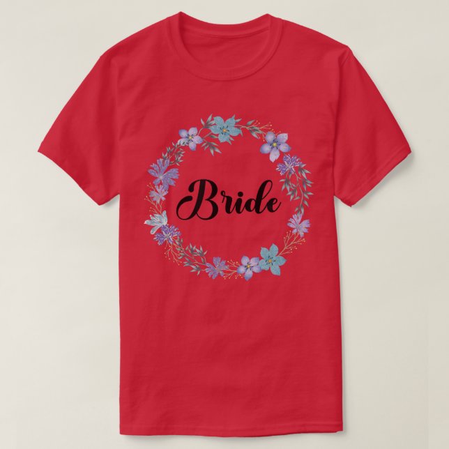 T-shirt Couronne florale de fête de Hen Bride Team Bride M (Design devant)