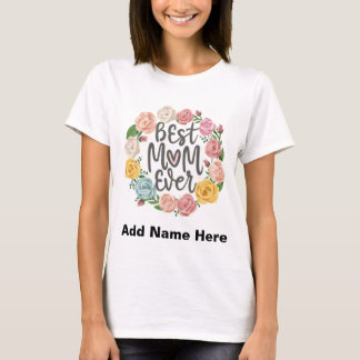 T-shirt Couronne florale Meilleure maman - Cadeau personna