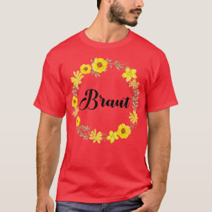 T-shirt Couronne florale pour l'équipe de la mariée, enter