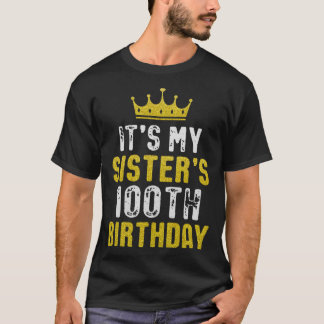 T-shirt Couronne Jaune 100e Anniversaire Pour Soeur De Soe