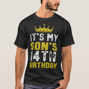 T-shirt Couronne jaune 14ème anniversaire pour fils de mam