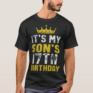 T-shirt Couronne Jaune 17ème Anniversaire pour le fils de 