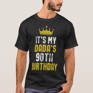 T-shirt Couronne Jaune 90e Anniversaire Pour Dada De Fils