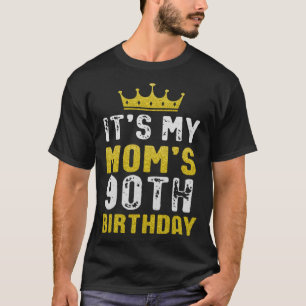 T-shirt Couronne Jaune 90e Anniversaire Pour Maman De Fils