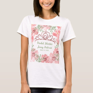 T-shirt Couronne personnalisée à paillettes roses Roses ro