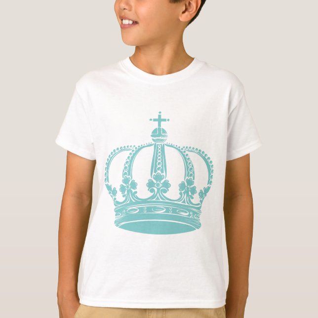 T-shirt Couronne royale 02 - Bleu clair vert (Devant)