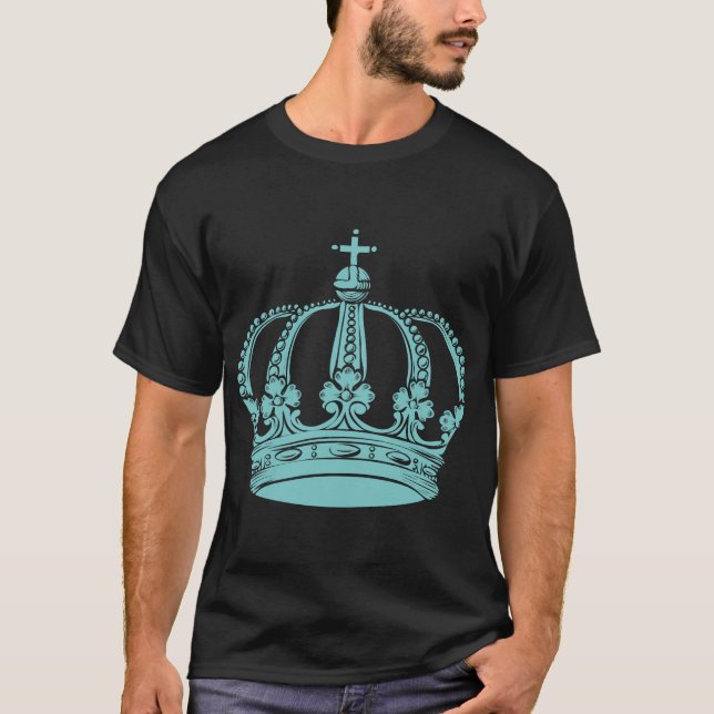 T-shirt Couronne Royale 02 - Bleu Clair Vert (Devant)