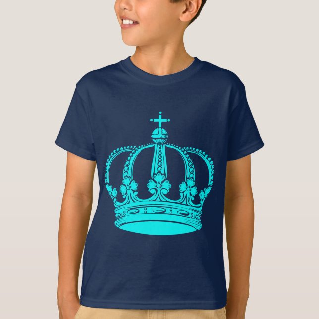 T-shirt Couronne royale 02 - Cyan (Devant)