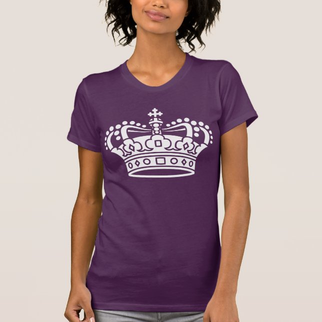 T-shirt Couronne royale - Blanc sur foncé (Devant)